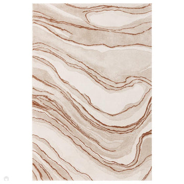 Mirage Quartz Modern Abstract Soft Hi-Lo Textured High-Density Pile Ivory/Taupe/Beige/Terracotta Rug-Asiatic Carpets-Rug Love - The Most Loved Rug Store